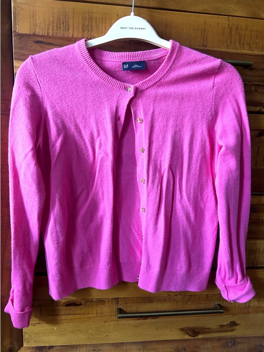 GAP Women's Bright Pink Button-Front Cardigan